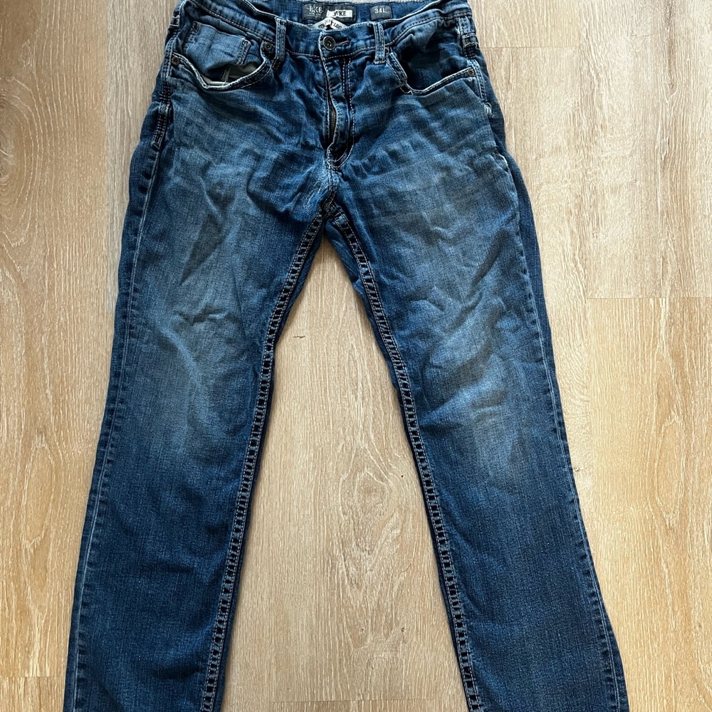 BKE Men's Dark Blue Denim Jeans - Classic Casual Fit